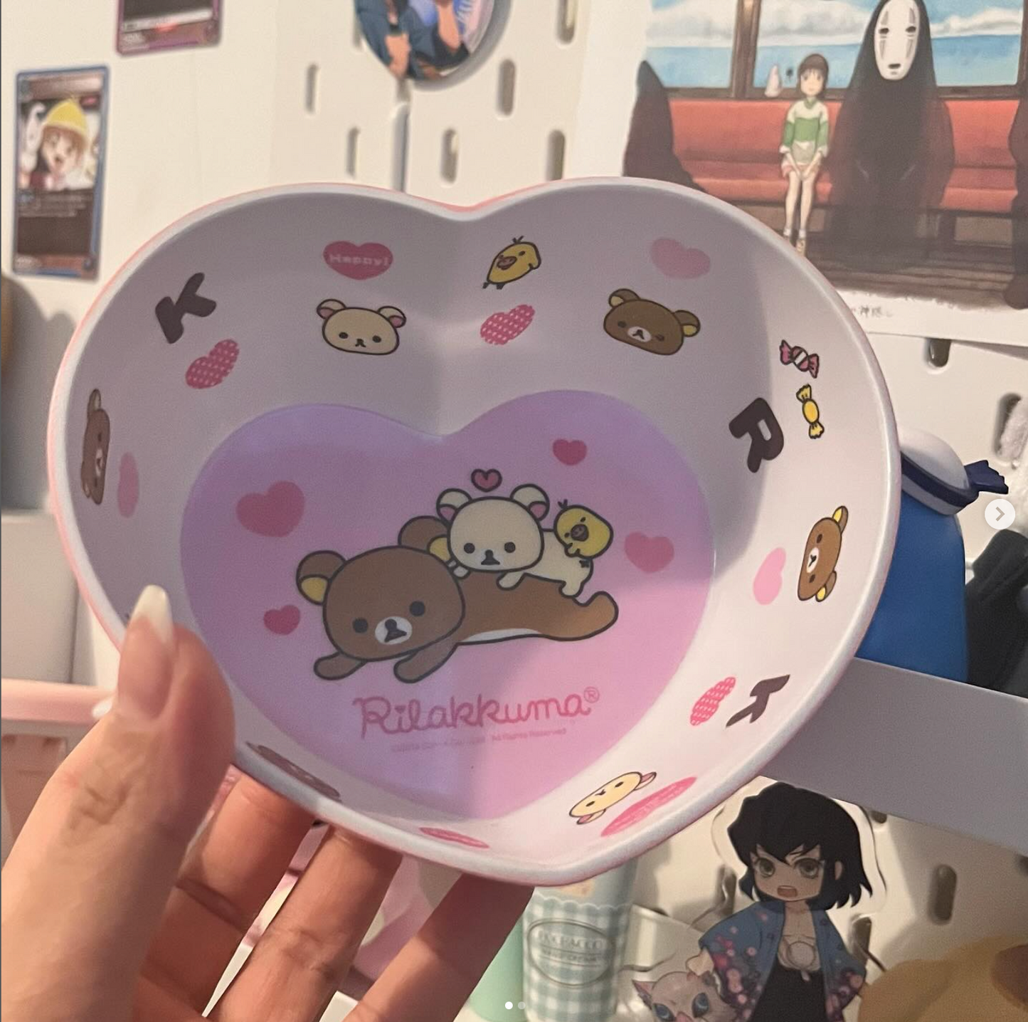 Rilallkuma heart plastic bowl